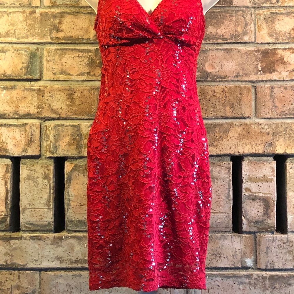 Ruby Rox Red Dress with Sequins - Picture 11 of 13
